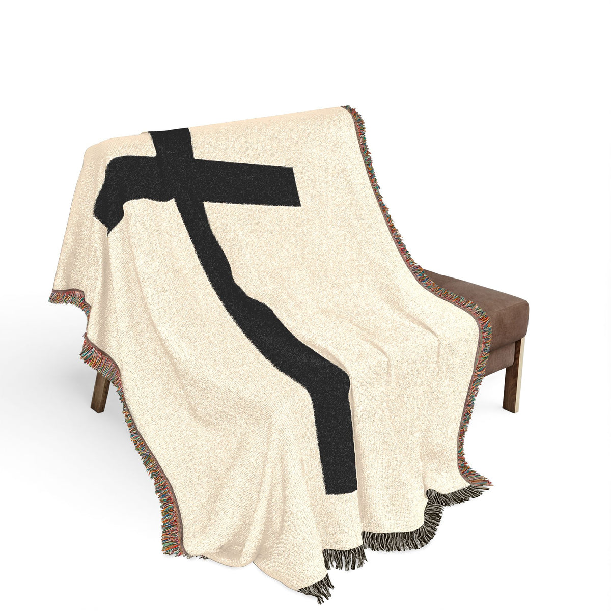 PERSONALIZABLE Woven Blanket —  Keep the cross or use your own image!