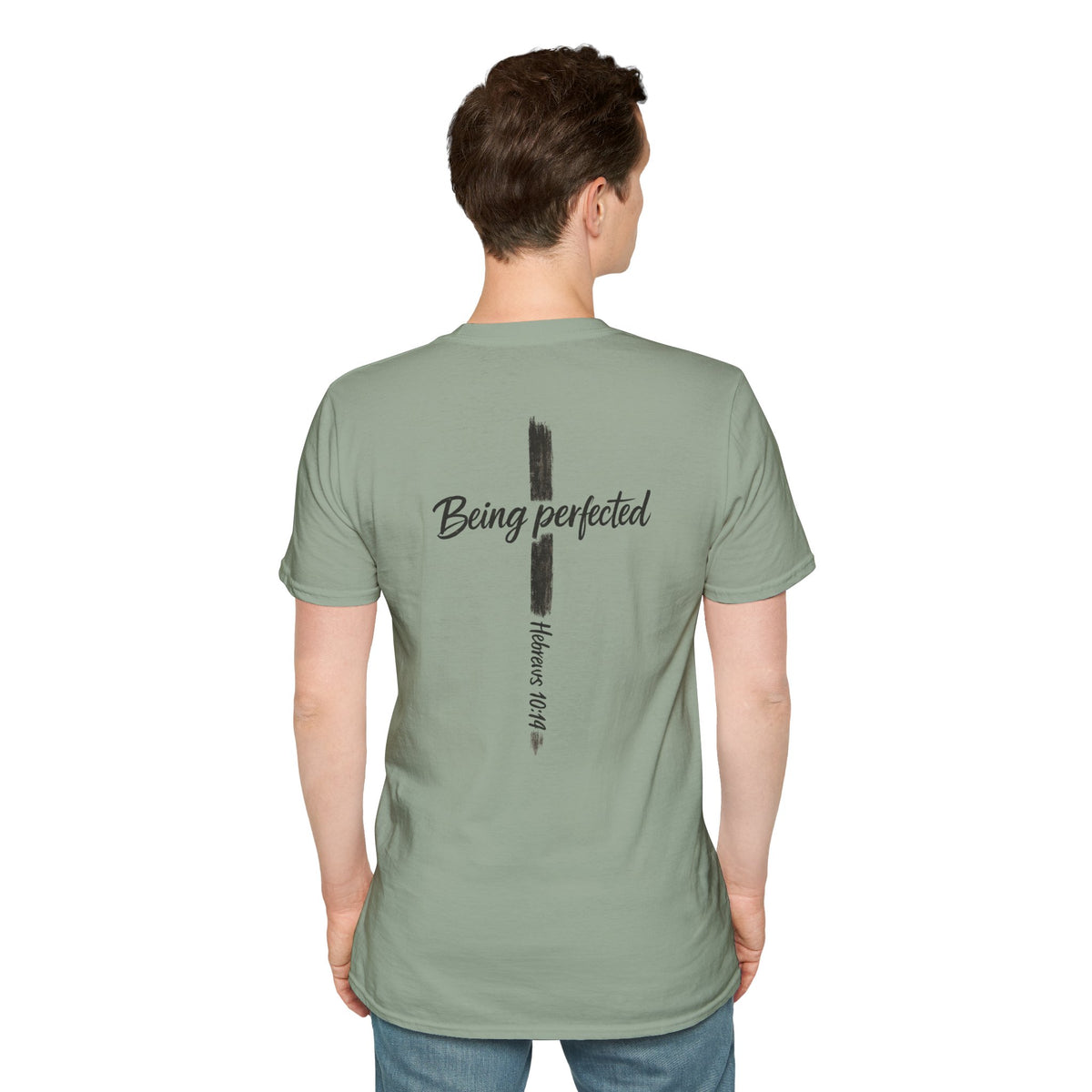 Being perfected T-Shirt — Inspirational Christian Cross Tee (Hebrews 10:14)