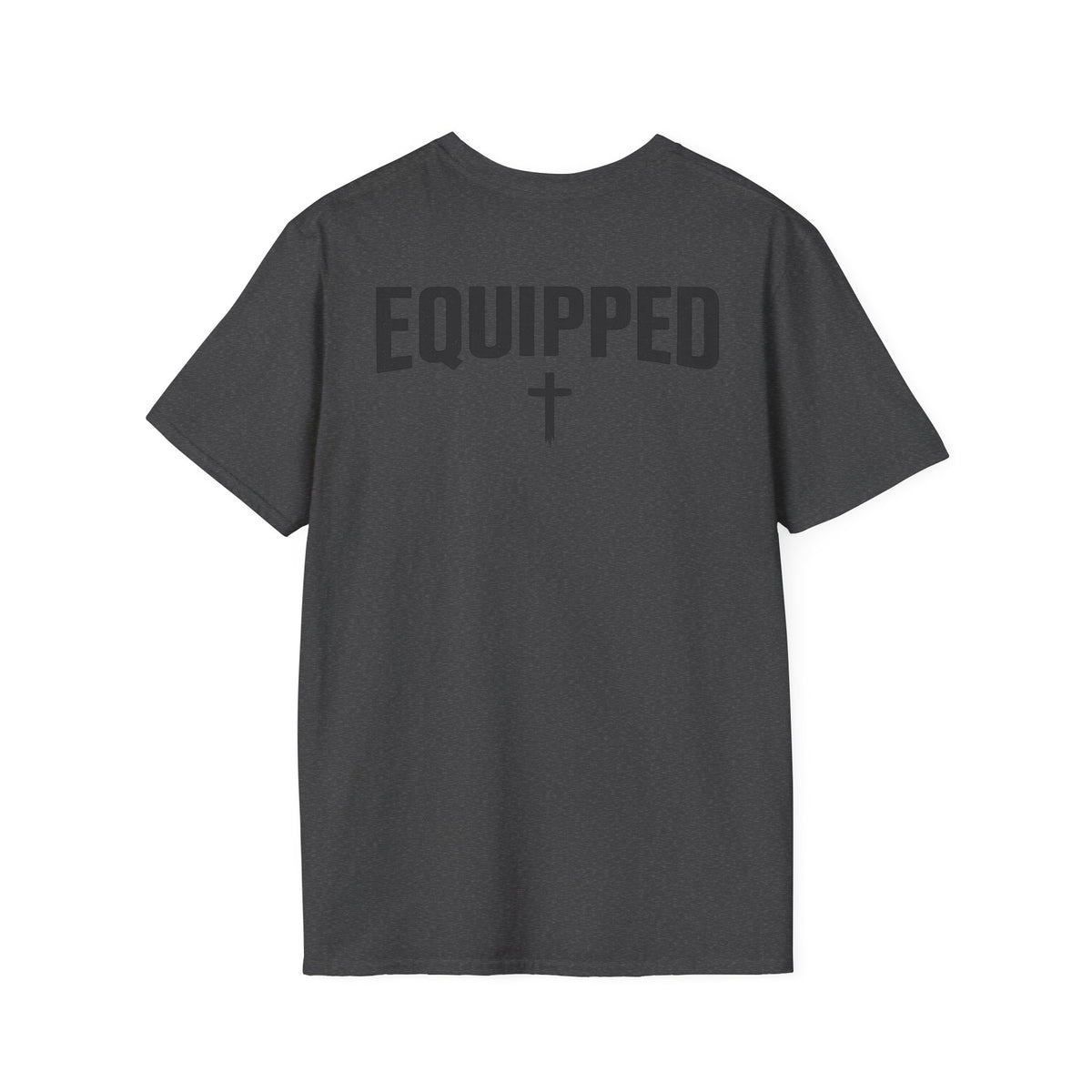 Equipped Cross T-Shirt — Christian Faith Shirt with 'Equipped' Back Print and 2 Timothy 3:17 Chest