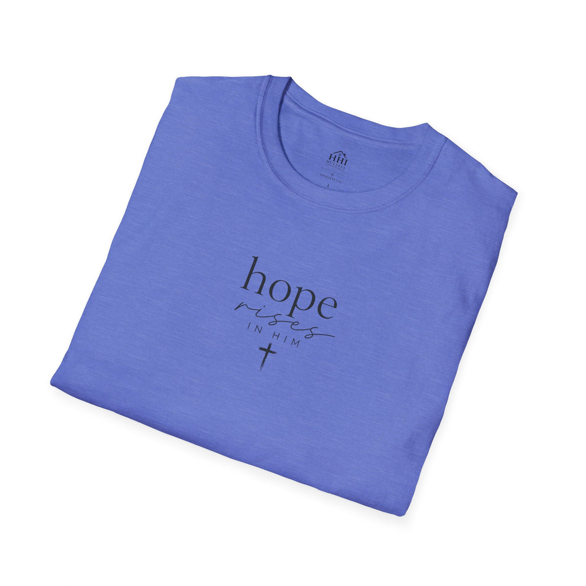 T-Shirt — 'hope' Script Tee with Cross Minimalist Christian Faith Design