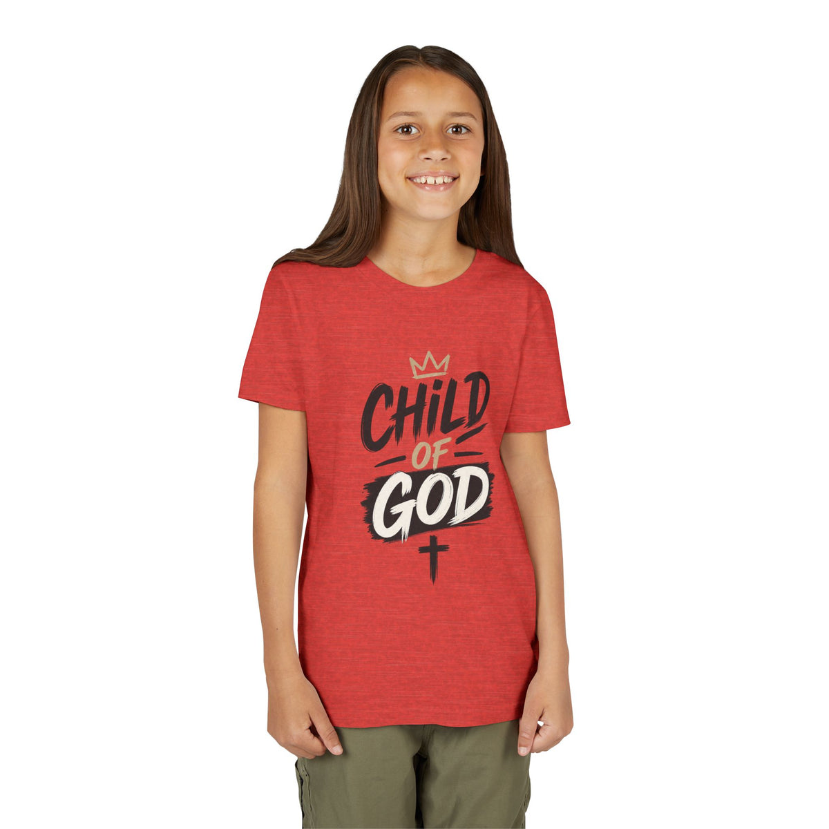 Child of God Youth Tee — Christian Kids Short Sleeve Shirt (faith, baptism, Sunday School)