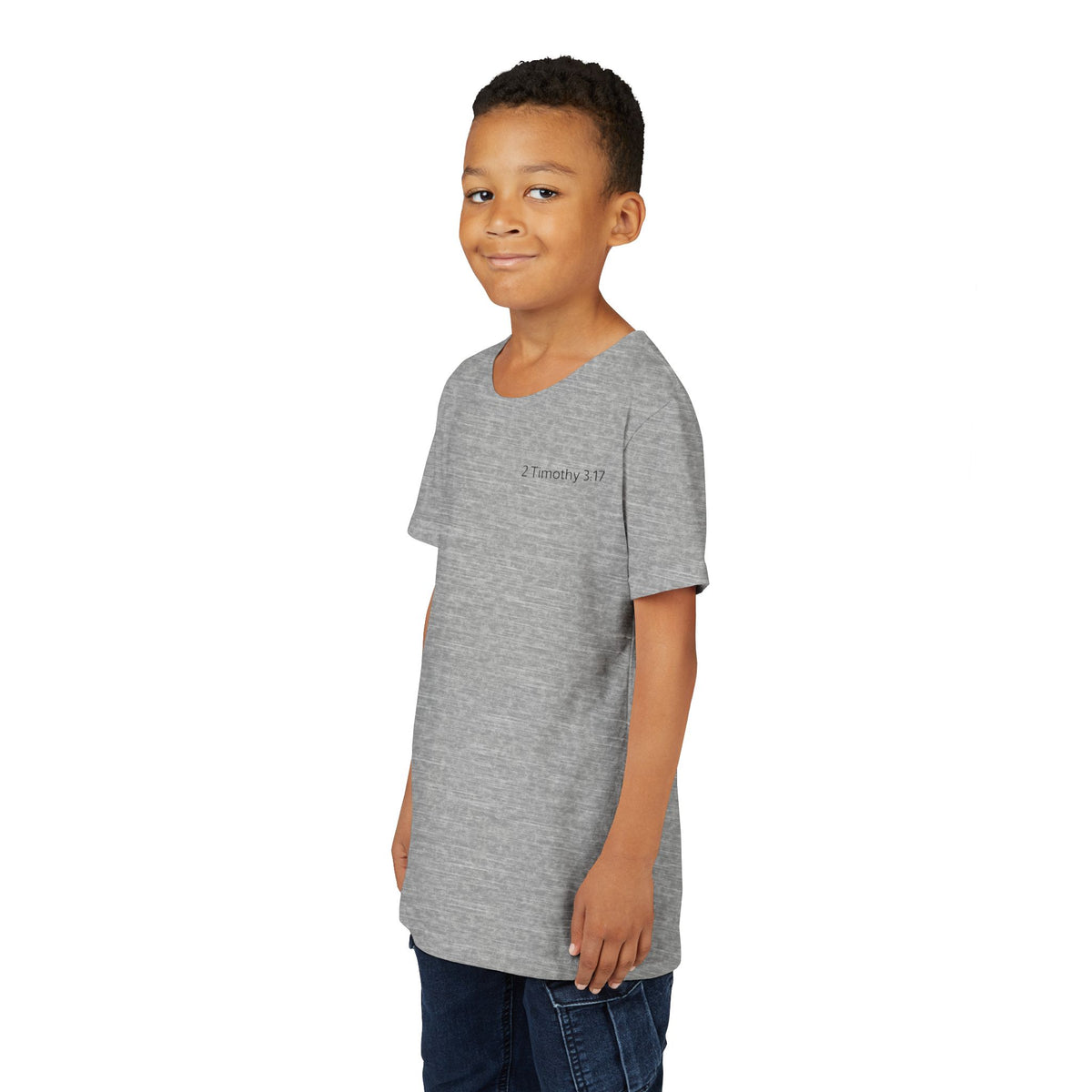 Equipped Youth Tee – Christian Kids T-Shirt with Cross & 2 Timothy 3:17