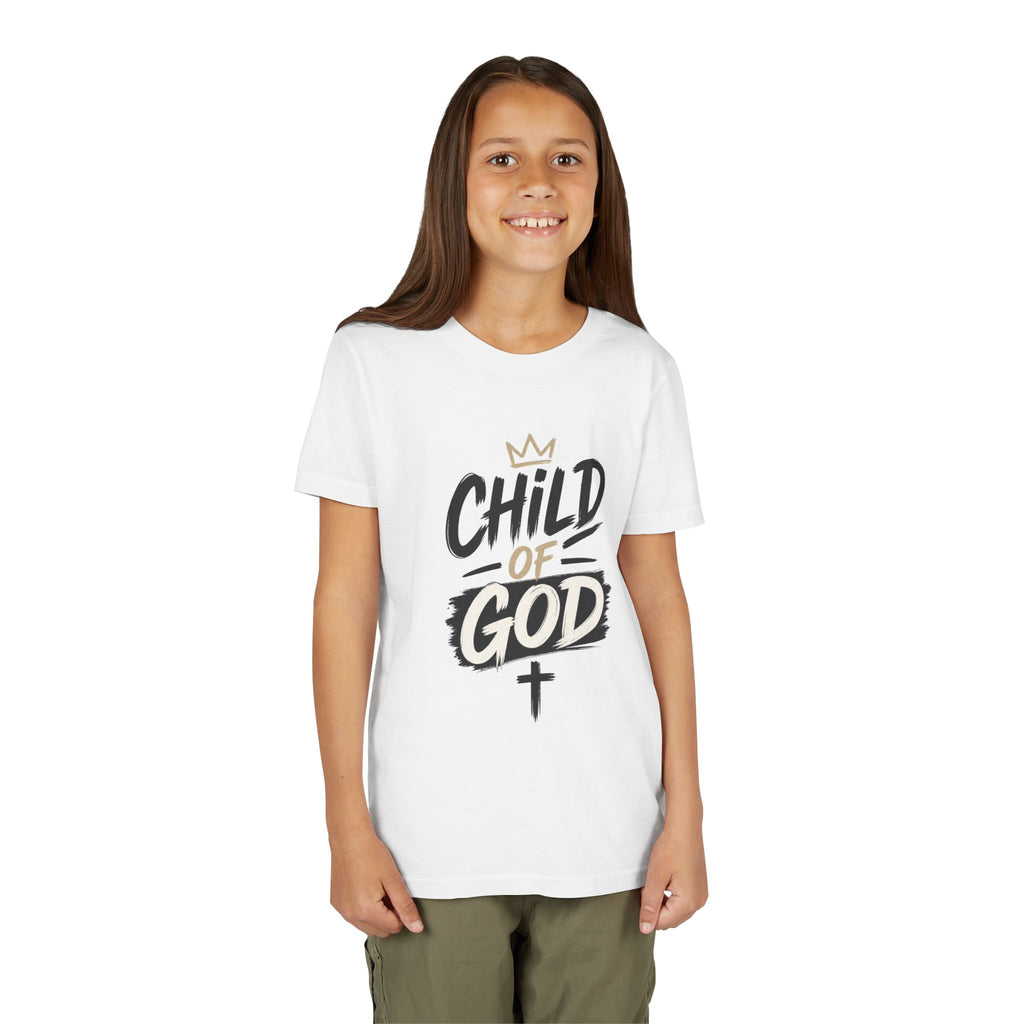 Child of God Youth Tee — Christian Kids Short Sleeve Shirt (faith, baptism, Sunday School)