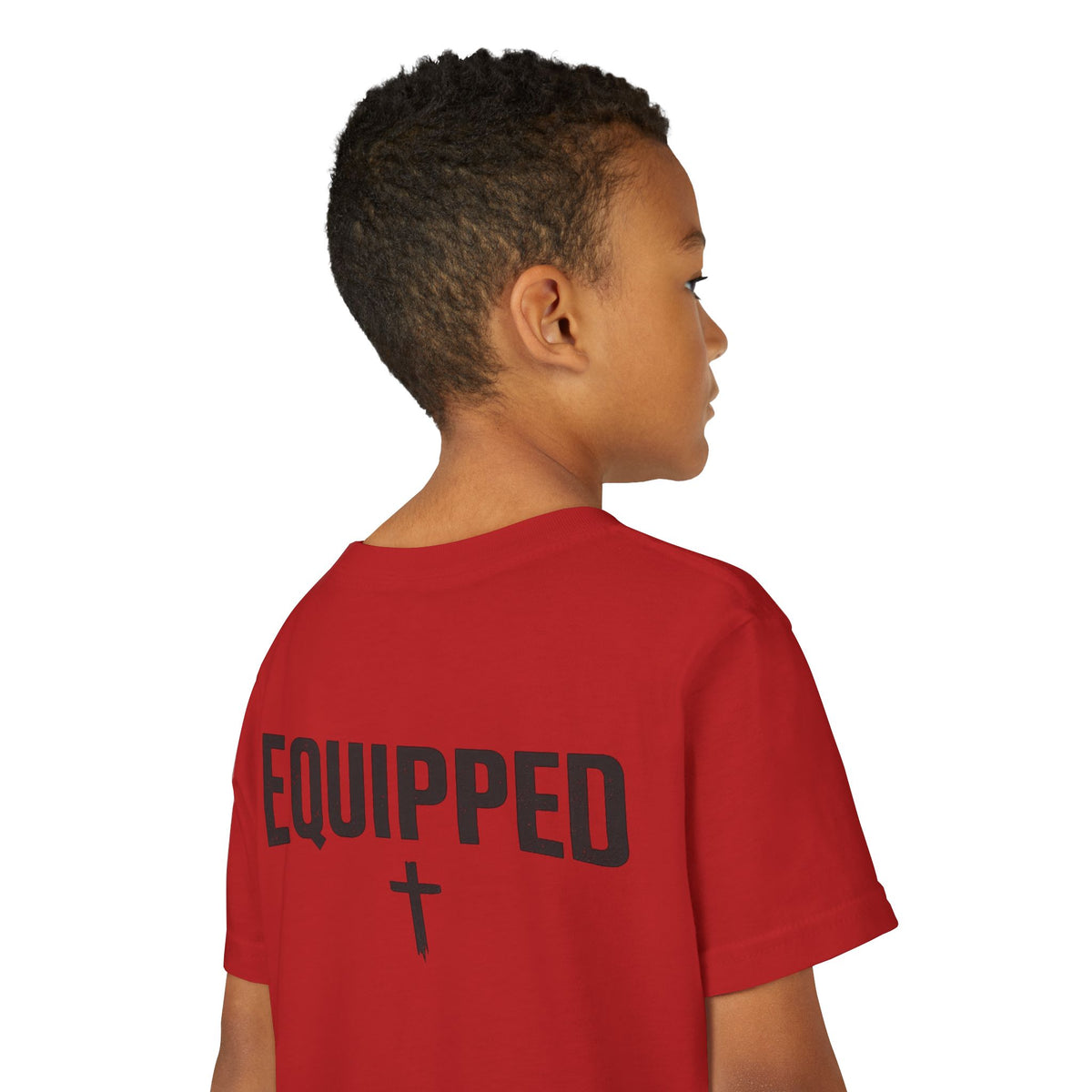 Equipped Youth Tee – Christian Kids T-Shirt with Cross & 2 Timothy 3:17