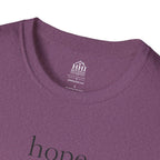 T-Shirt — 'hope' Script Tee with Cross Minimalist Christian Faith Design