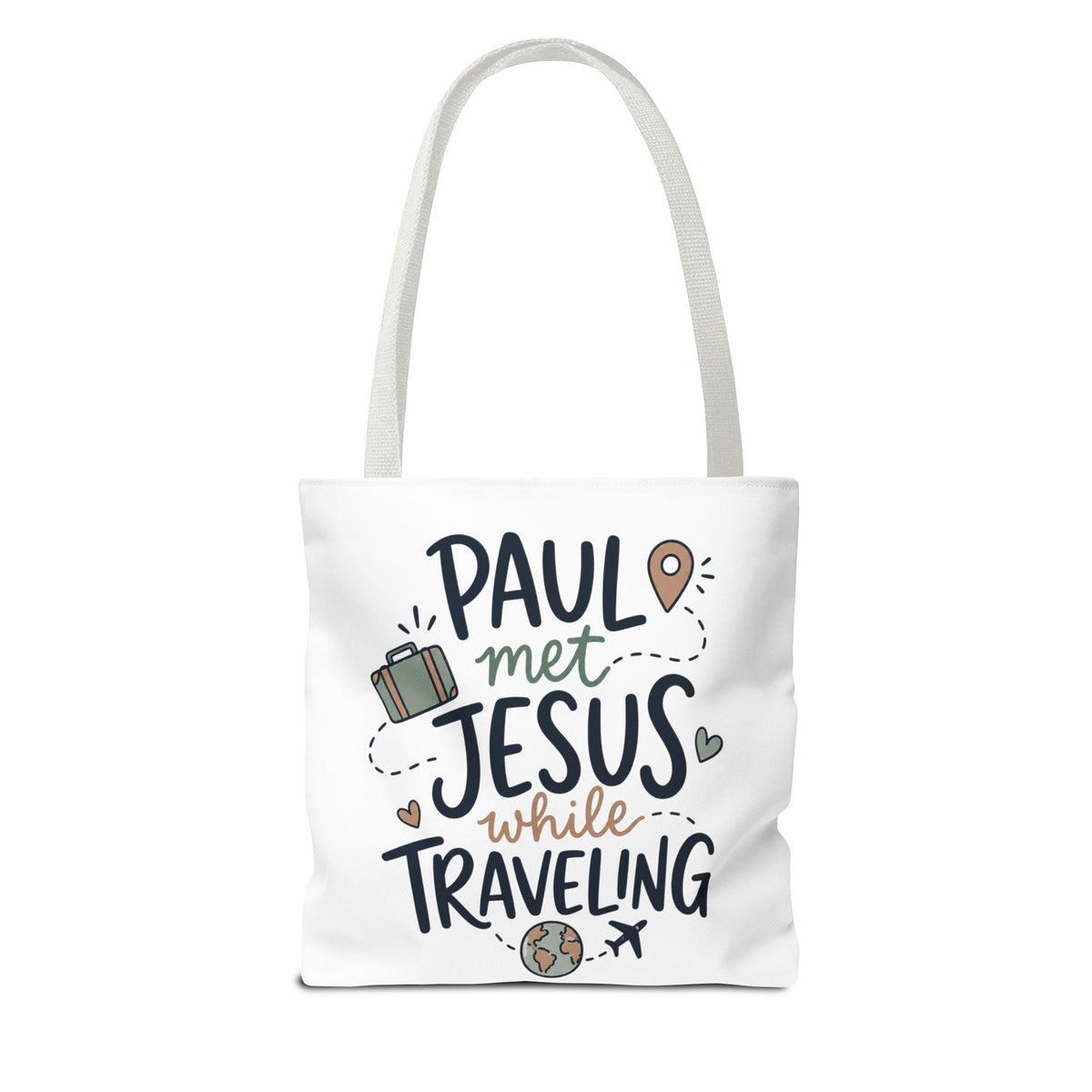 Tote Bag — "Paul Met Jesus While Traveling" Christian Travel Tote