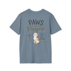 Cat 'Paws and Prayers' T-Shirt — Cute Christian Cat Graphic Tee