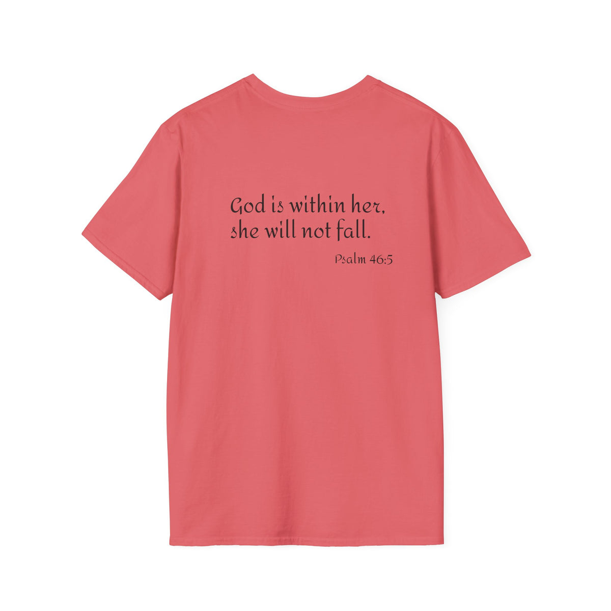 Personalized Mama T-Shirt — 'God is within her, she will not fall' Psalm 46:5 Christian Mom Tee