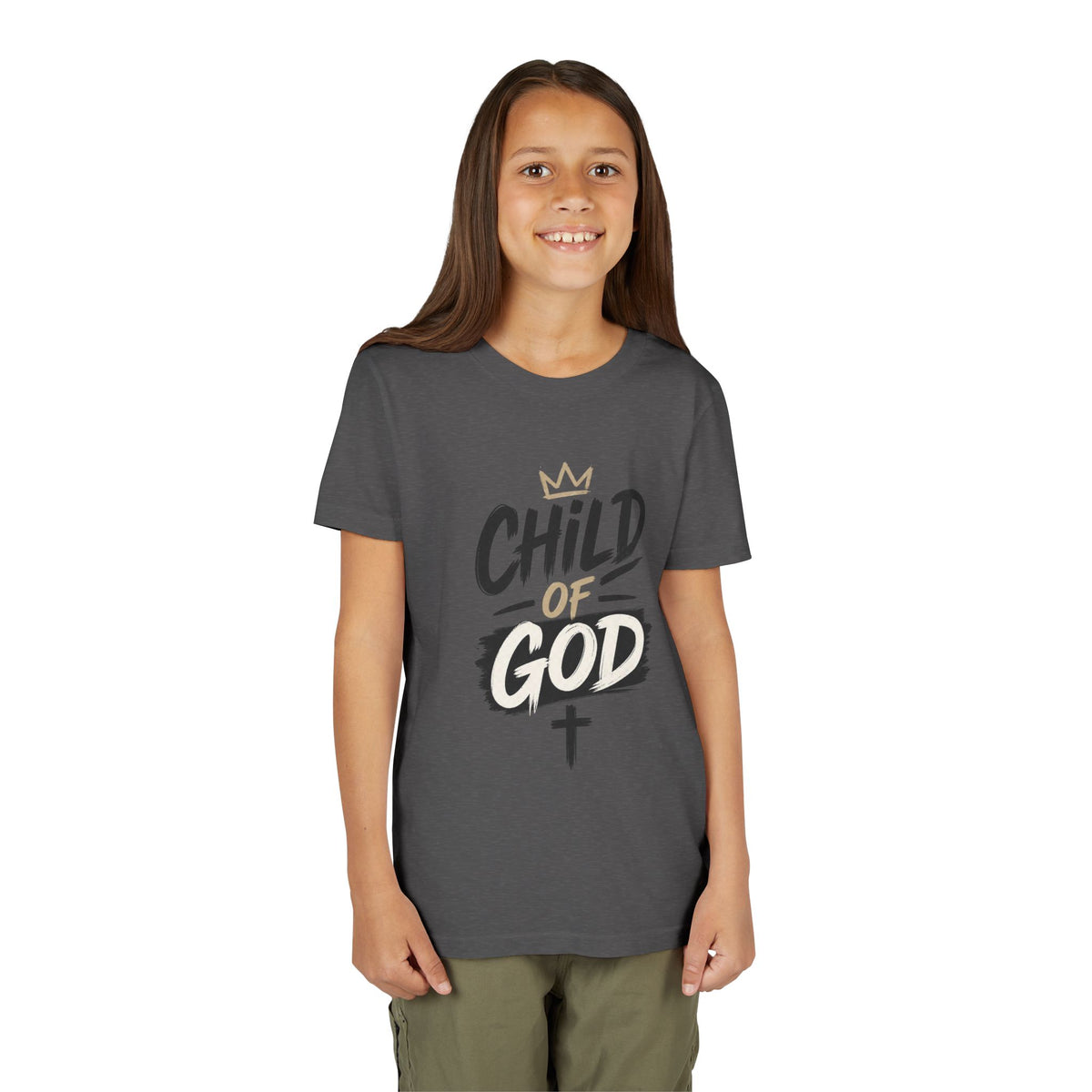 Child of God Youth Tee — Christian Kids Short Sleeve Shirt (faith, baptism, Sunday School)