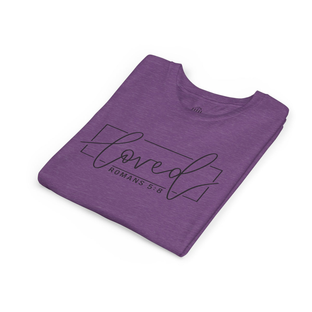 Youth Girls' Tee - "Loved" Romans 5:8 Christian Faith Shirt