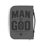 Man of God Zippered Bible Cover — Men’s Christian Bible Case with Cross Design (1 Corinthians 16:13-14)