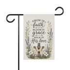 Faith Garden Flag - "Grow in Faith, Bloom in Grace" Floral House Banner