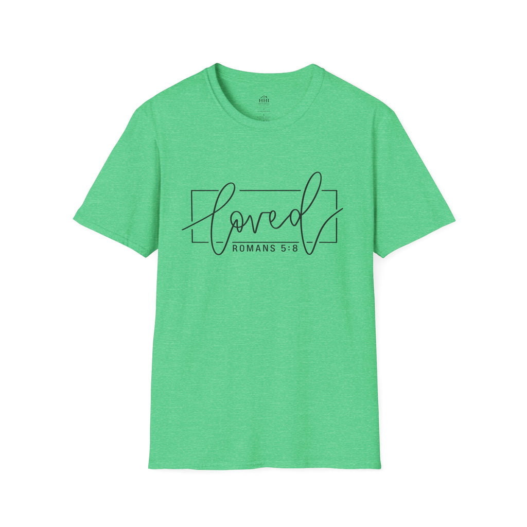 Loved Romans 5:8 Christian T-Shirt | Minimalist Faith Graphic Tee