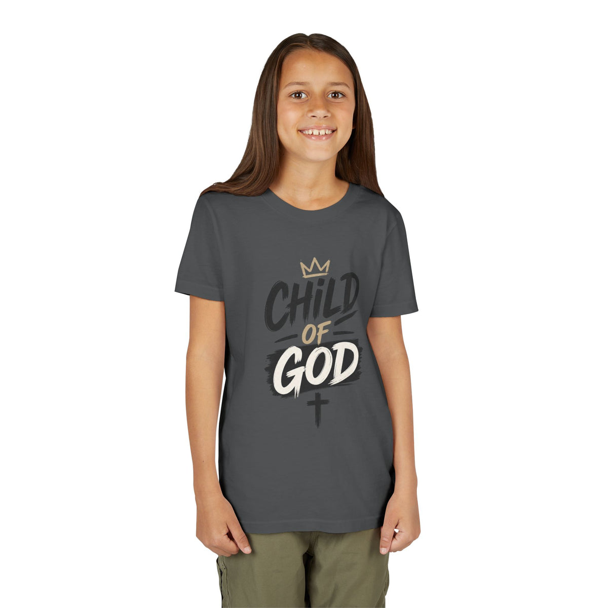 Child of God Youth Tee — Christian Kids Short Sleeve Shirt (faith, baptism, Sunday School)