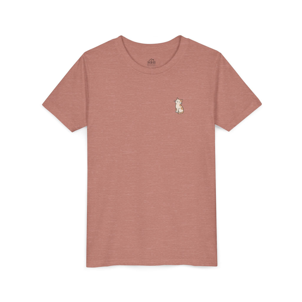 Youth Tee — "Paws and Prayers" Cat Graphic