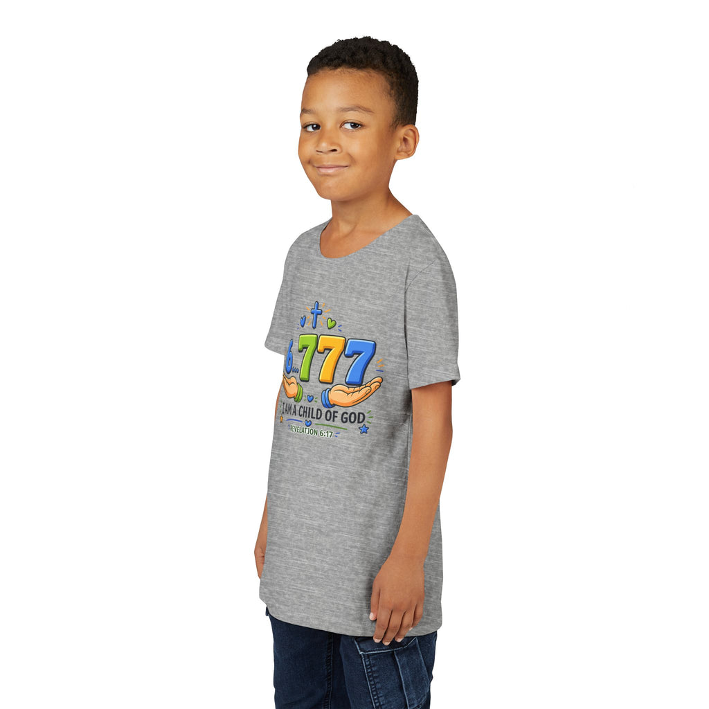 Youth Christian Tee - "6.777 I Am a Child of God" Kids Short Sleeve Shirt