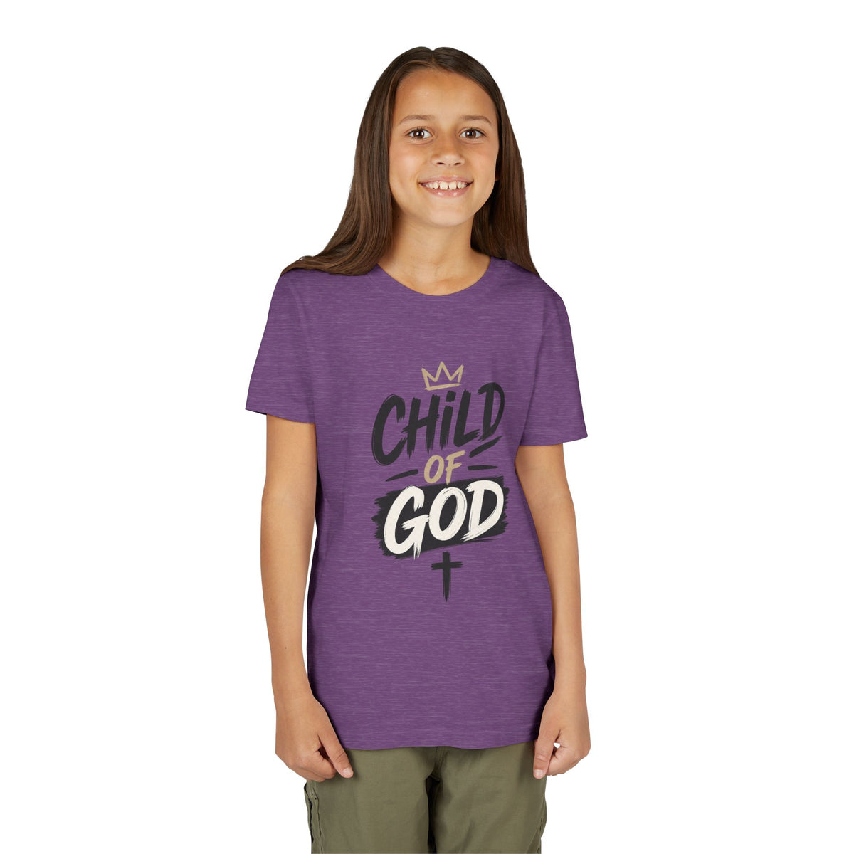 Child of God Youth Tee — Christian Kids Short Sleeve Shirt (faith, baptism, Sunday School)