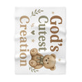 Baby Blanket — "God's Cutest Creation" Plush Fleece Nursery Throw