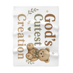 Baby Blanket — "God's Cutest Creation" Plush Fleece Nursery Throw