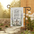 Faith Garden Flag - "Grow in Faith, Bloom in Grace" Floral House Banner