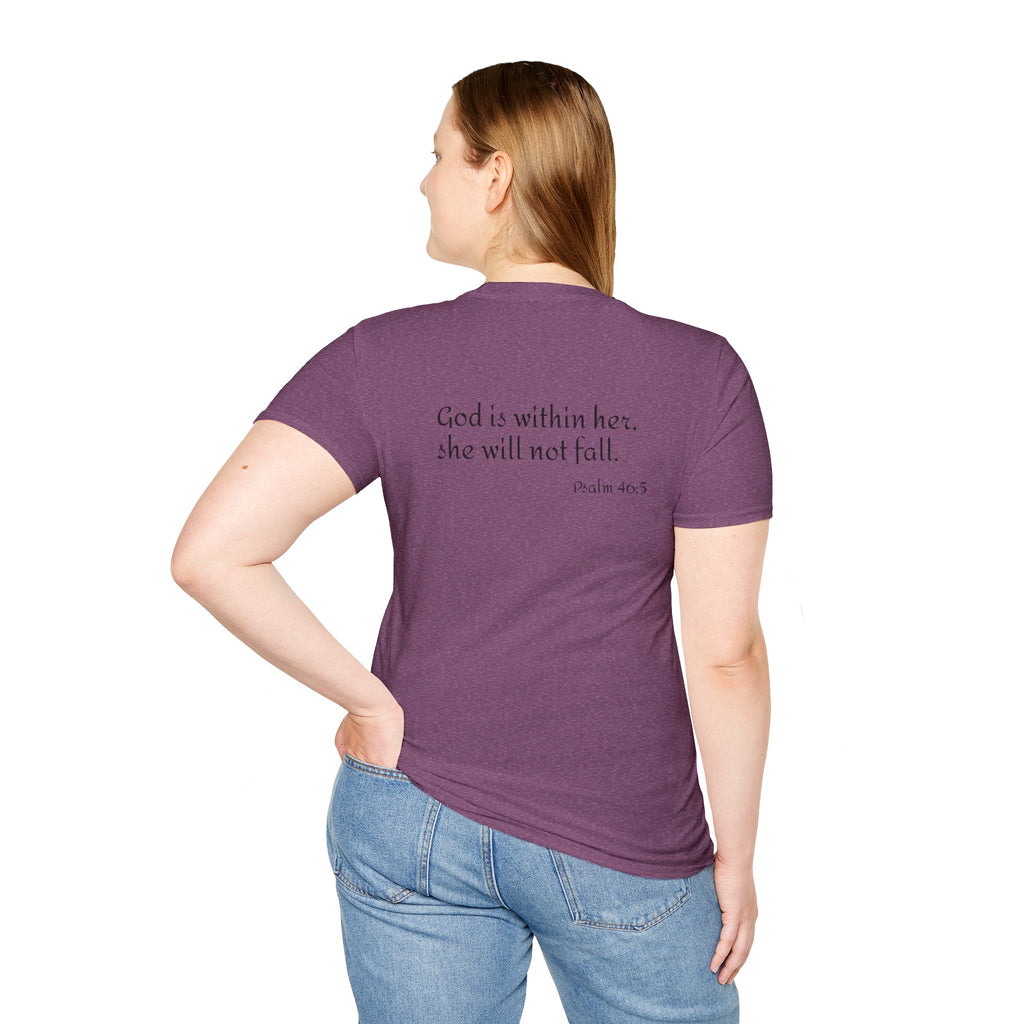 Personalized Mama T-Shirt — 'God is within her, she will not fall' Psalm 46:5 Christian Mom Tee