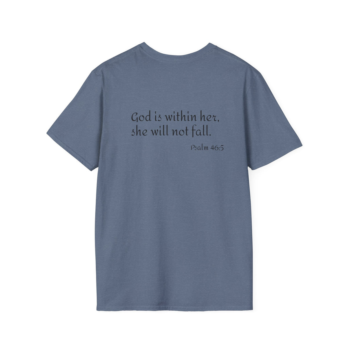 Personalized Mama T-Shirt — 'God is within her, she will not fall' Psalm 46:5 Christian Mom Tee