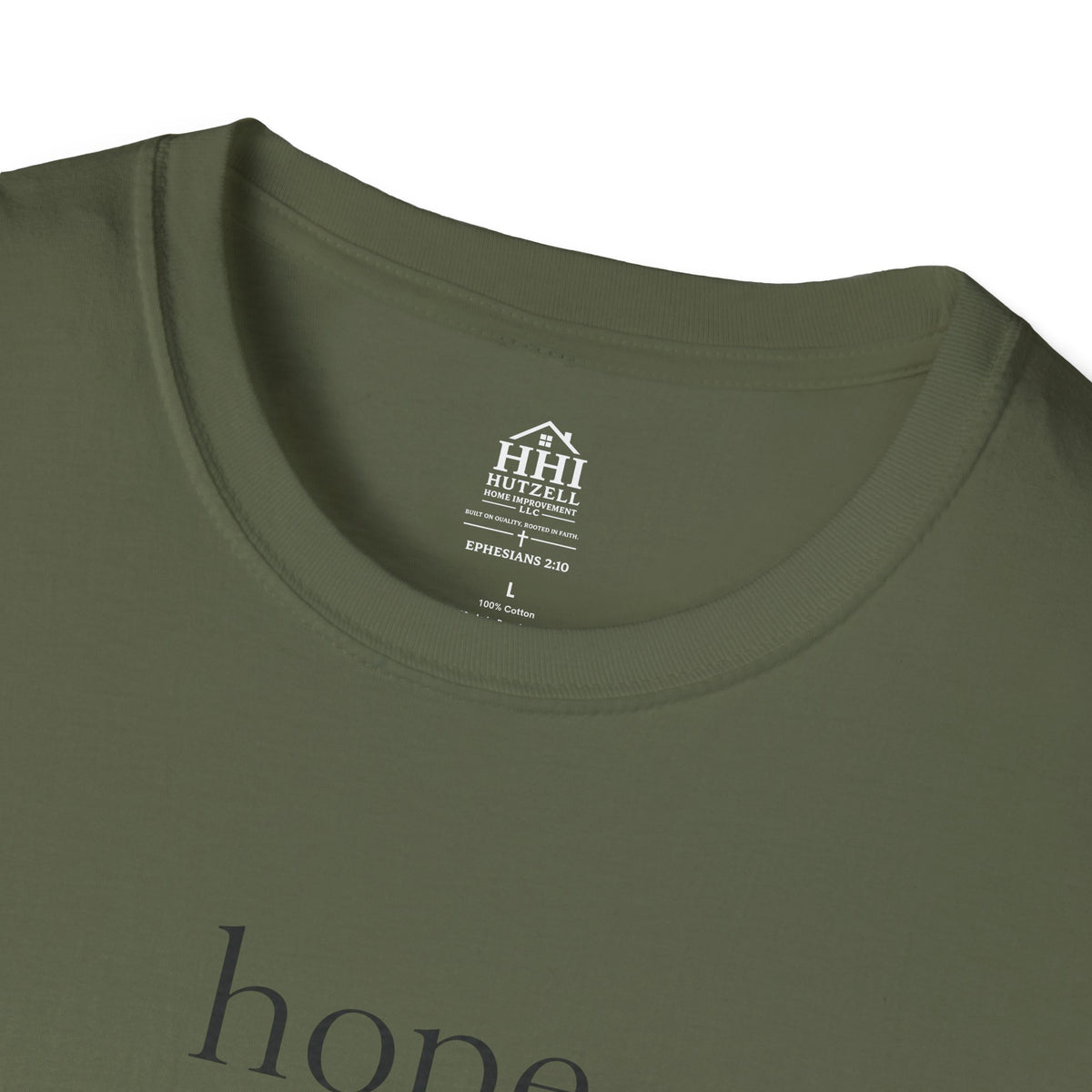 T-Shirt — 'hope' Script Tee with Cross Minimalist Christian Faith Design