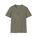 T-Shirt — 'hope' Script Tee with Cross Minimalist Christian Faith Design