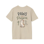 Cat 'Paws and Prayers' T-Shirt — Cute Christian Cat Graphic Tee