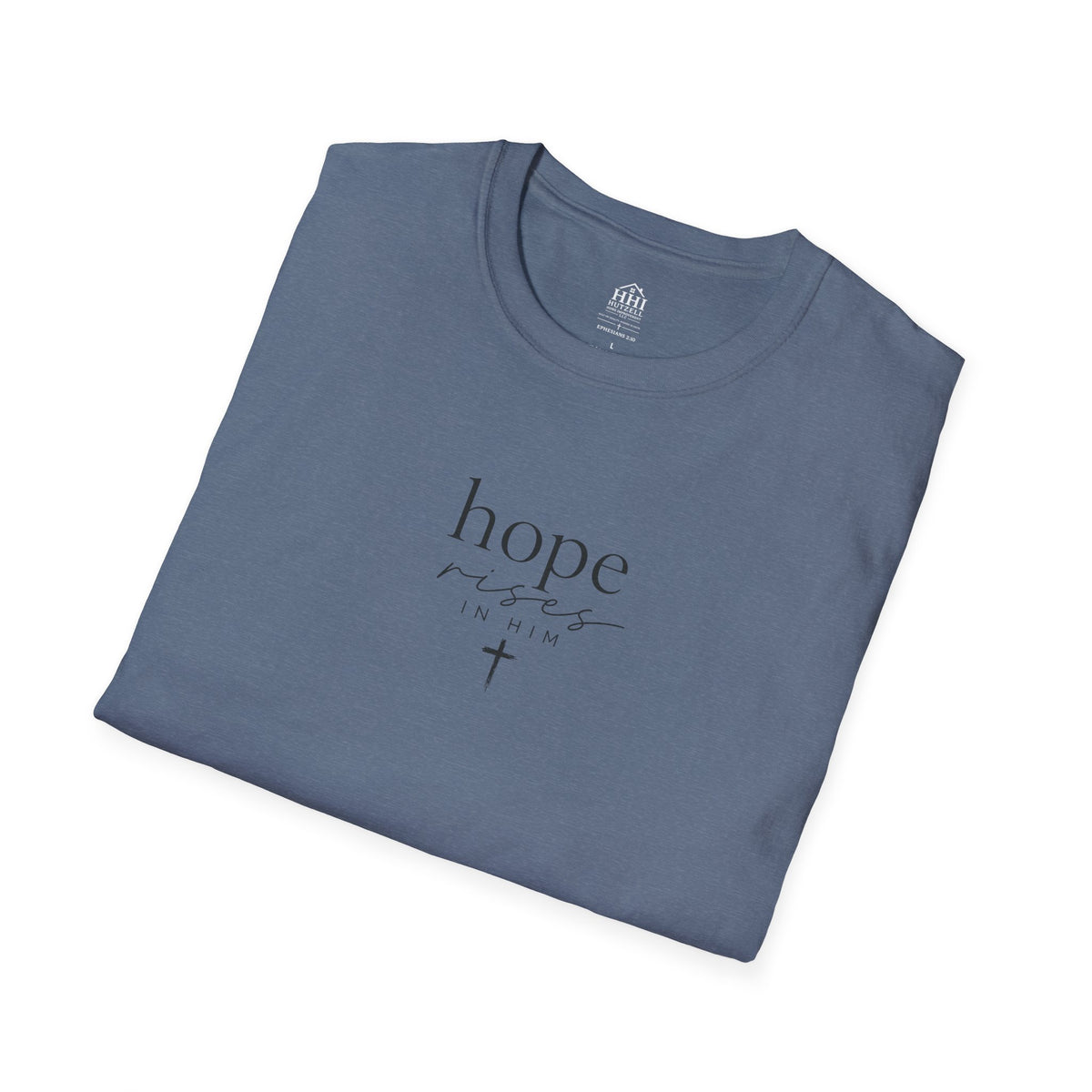 T-Shirt — 'hope' Script Tee with Cross Minimalist Christian Faith Design