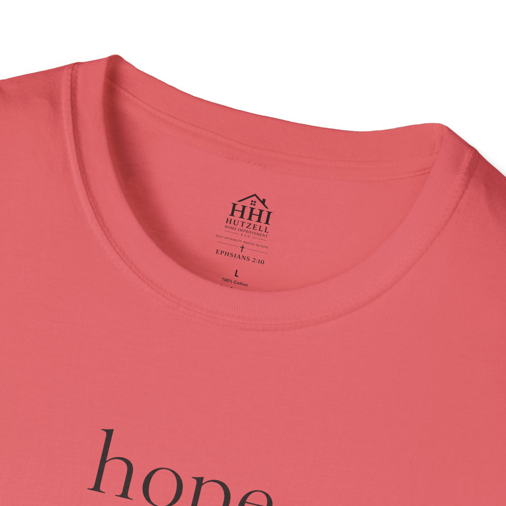 T-Shirt — 'hope' Script Tee with Cross Minimalist Christian Faith Design