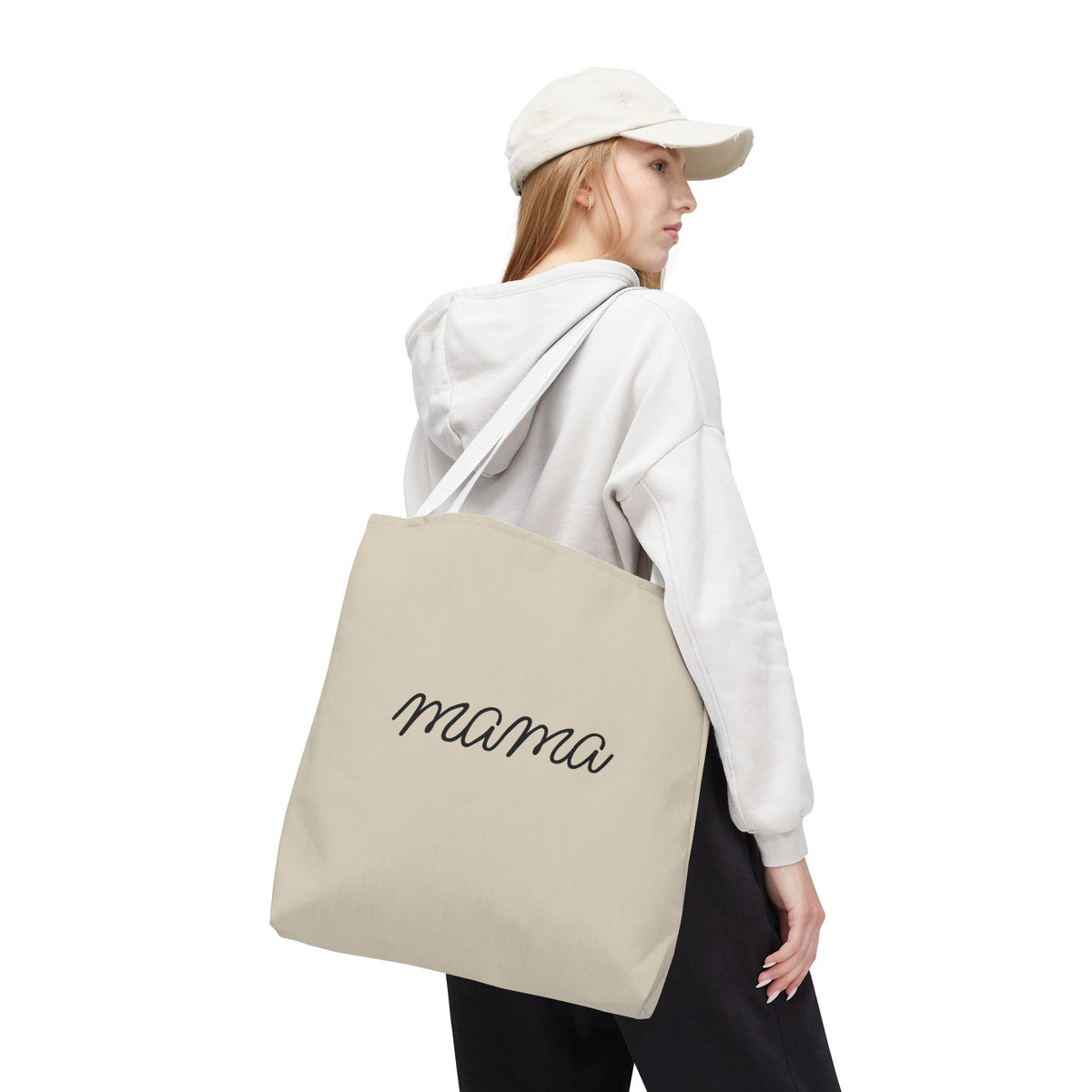 Mama Tote Bag — "God is within her; She will not fall" Script Canvas Tote