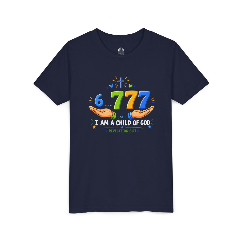 Youth Christian Tee - "6.777 I Am a Child of God" Kids Short Sleeve Shirt