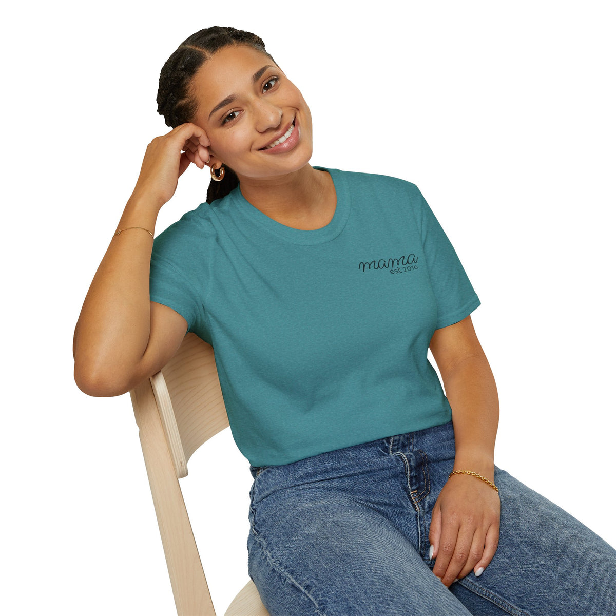 Personalized Mama T-Shirt — 'God is within her, she will not fall' Psalm 46:5 Christian Mom Tee