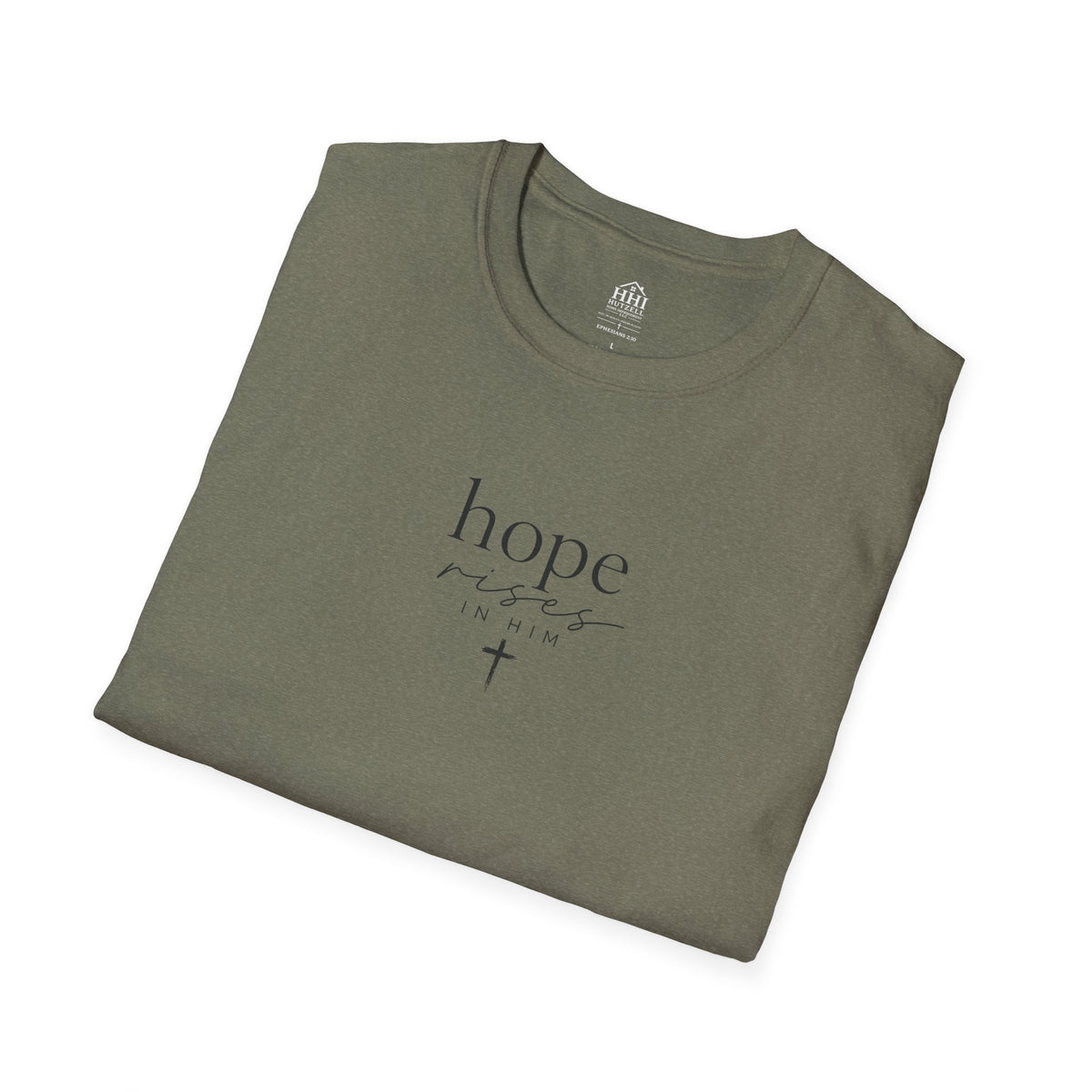 T-Shirt — 'hope' Script Tee with Cross Minimalist Christian Faith Design