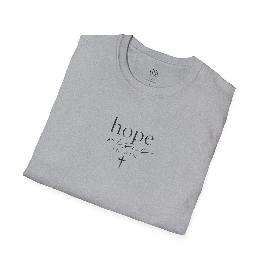 T-Shirt — 'hope' Script Tee with Cross Minimalist Christian Faith Design
