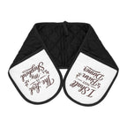 Oven Mitts - 'The Lord is My Shephard, I Shall Not Burn Dinner" Double Oven Mitt (Black Quilted Pot Holder)