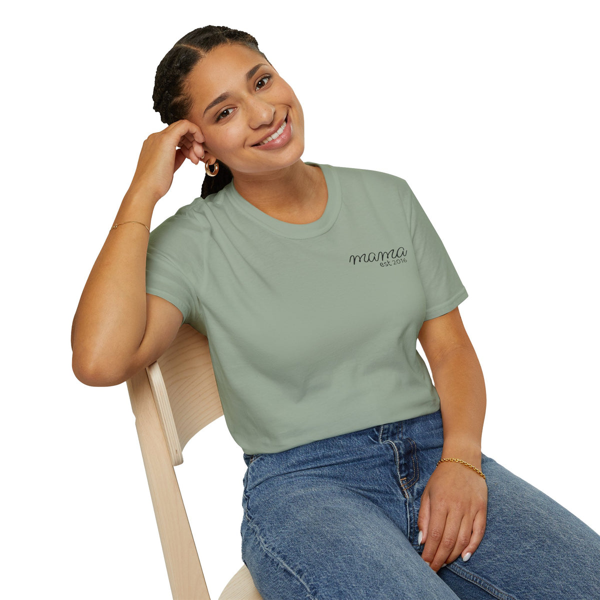 Personalized Mama T-Shirt — 'God is within her, she will not fall' Psalm 46:5 Christian Mom Tee