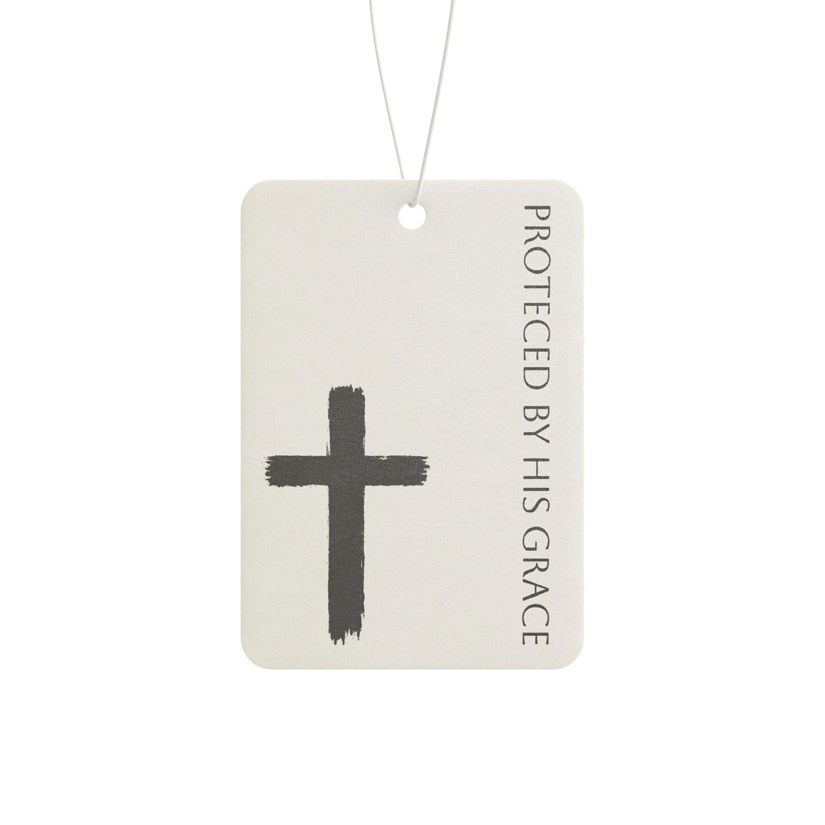 Car Air Freshener — "Protected by His Grace" Cross Scented Tag
