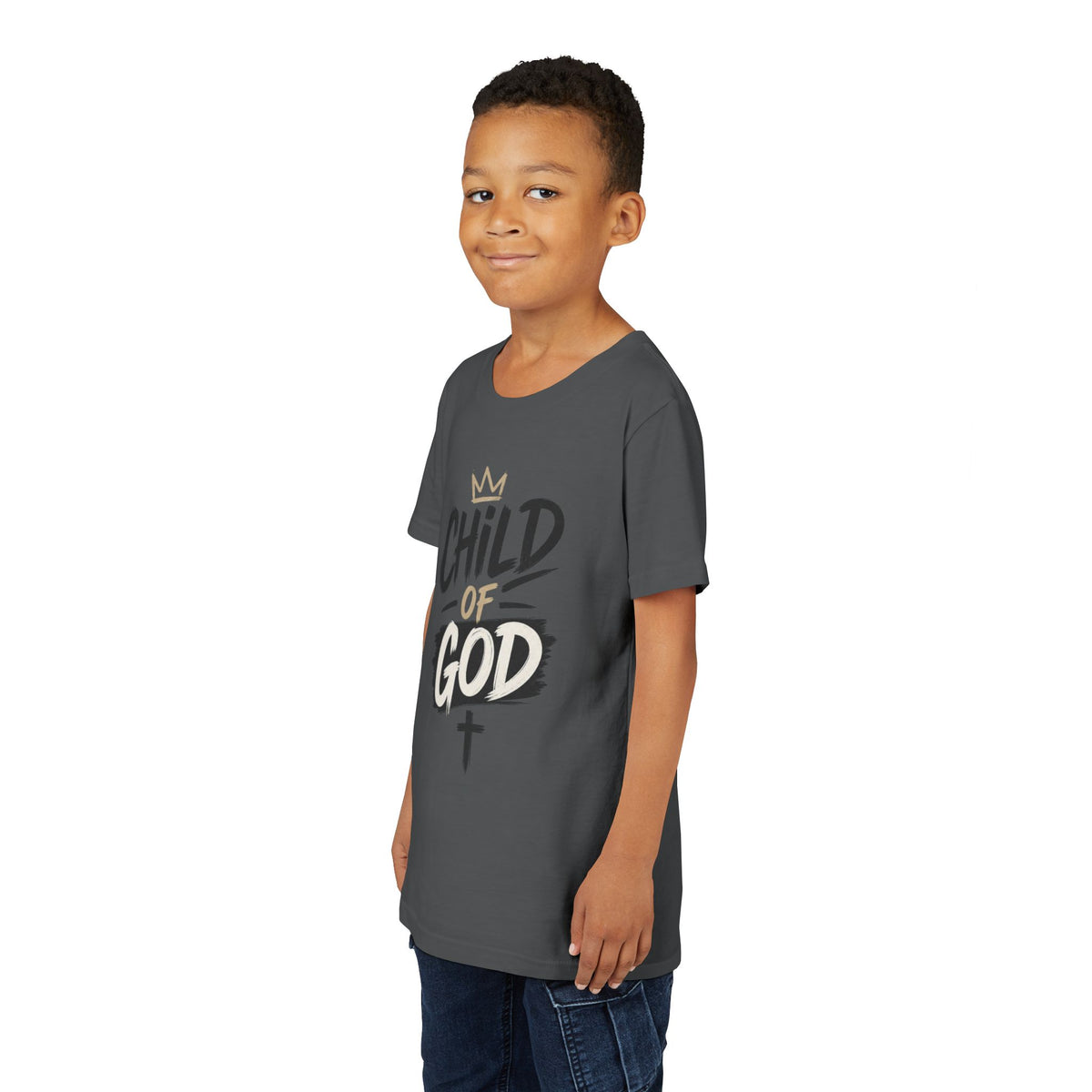 Child of God Youth Tee — Christian Kids Short Sleeve Shirt (faith, baptism, Sunday School)