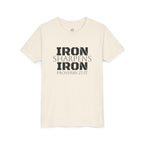Youth Tee — "Iron Sharpens Iron" Proverbs 27:17 Christian Shirt