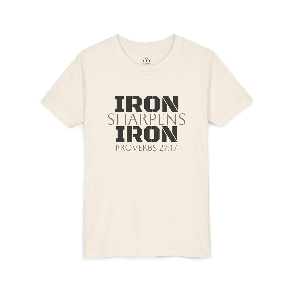 Youth Tee — "Iron Sharpens Iron" Proverbs 27:17 Christian Shirt