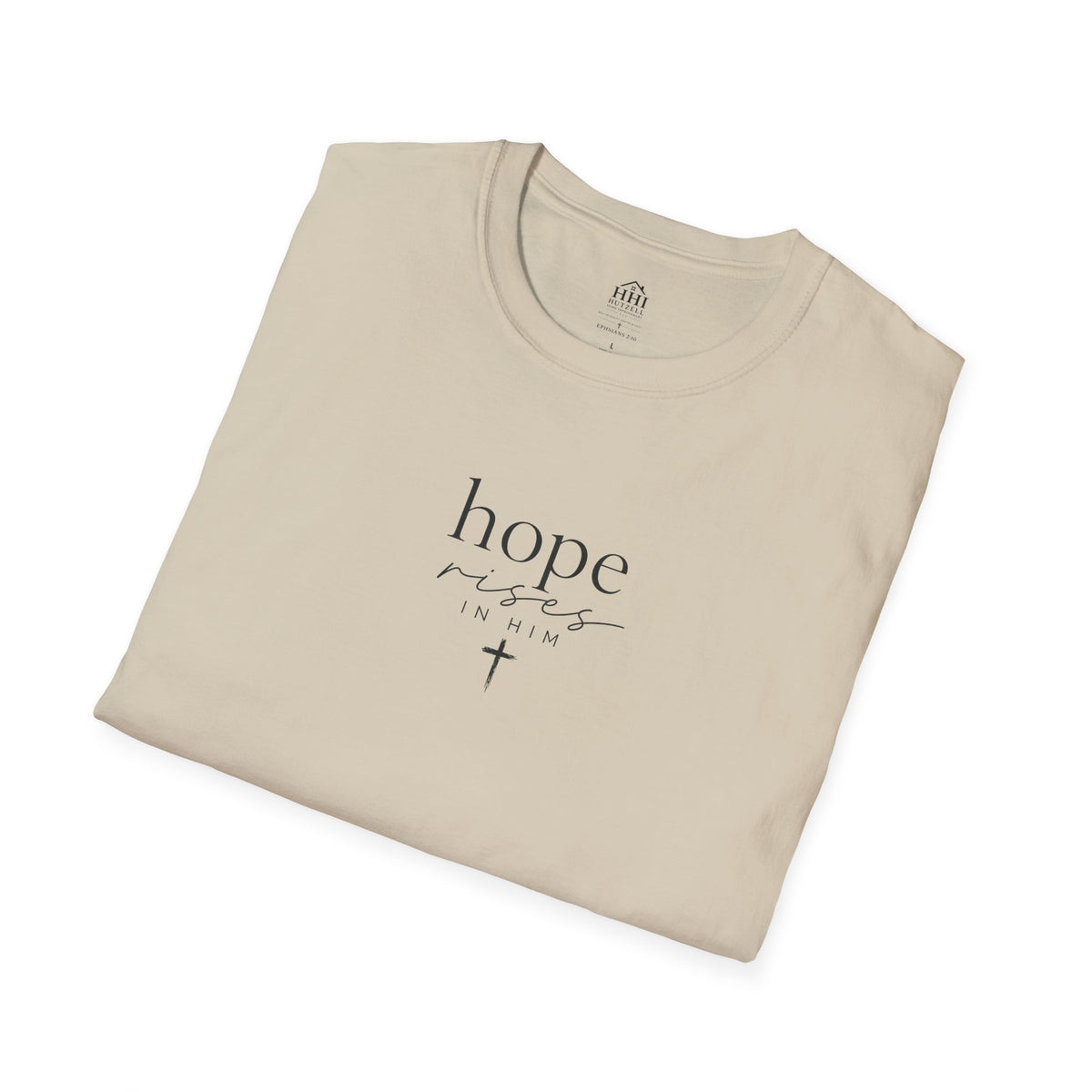 T-Shirt — 'hope' Script Tee with Cross Minimalist Christian Faith Design