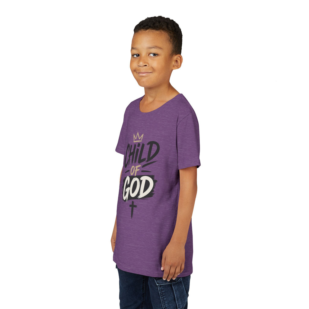 Child of God Youth Tee — Christian Kids Short Sleeve Shirt (faith, baptism, Sunday School)