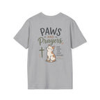 Cat 'Paws and Prayers' T-Shirt — Cute Christian Cat Graphic Tee