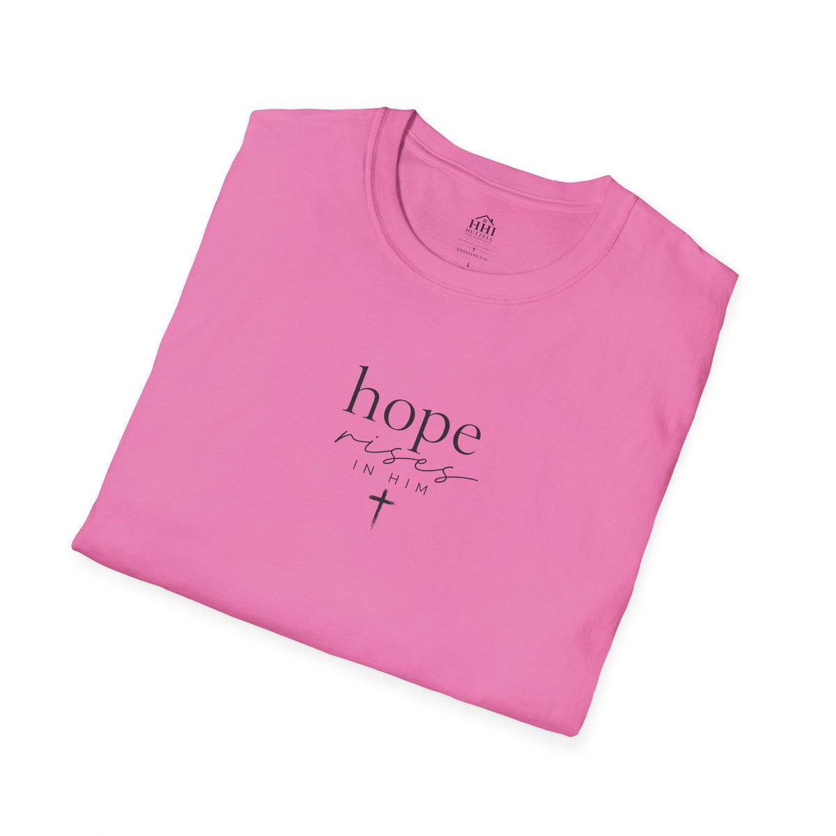 T-Shirt — 'hope' Script Tee with Cross Minimalist Christian Faith Design