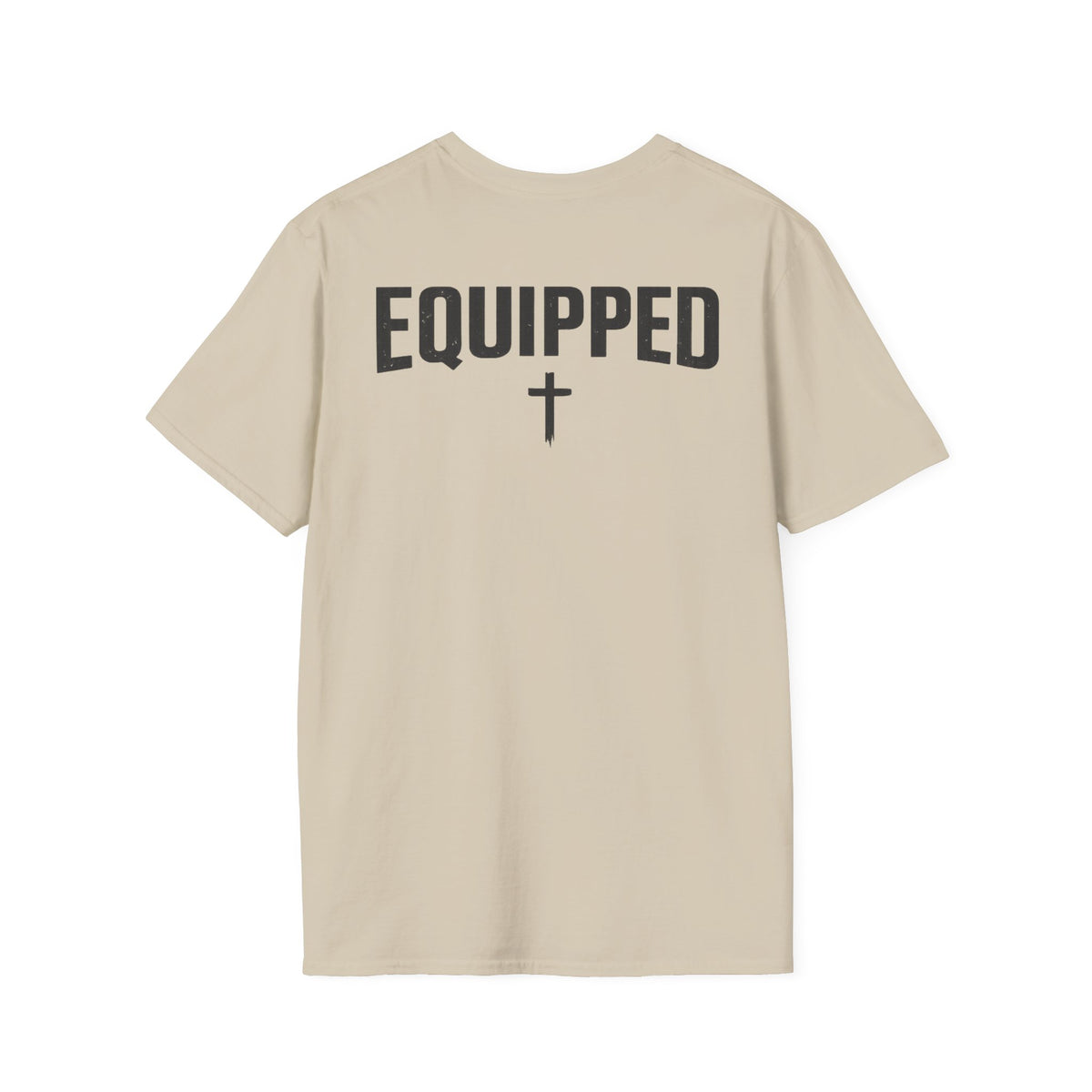 Equipped Cross T-Shirt — Christian Faith Shirt with 'Equipped' Back Print and 2 Timothy 3:17 Chest