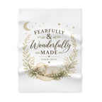 Baby Blanket — "Fearfully & Wonderfully Made" Soft Fleece Nursery Throw (Psalm 139:14)