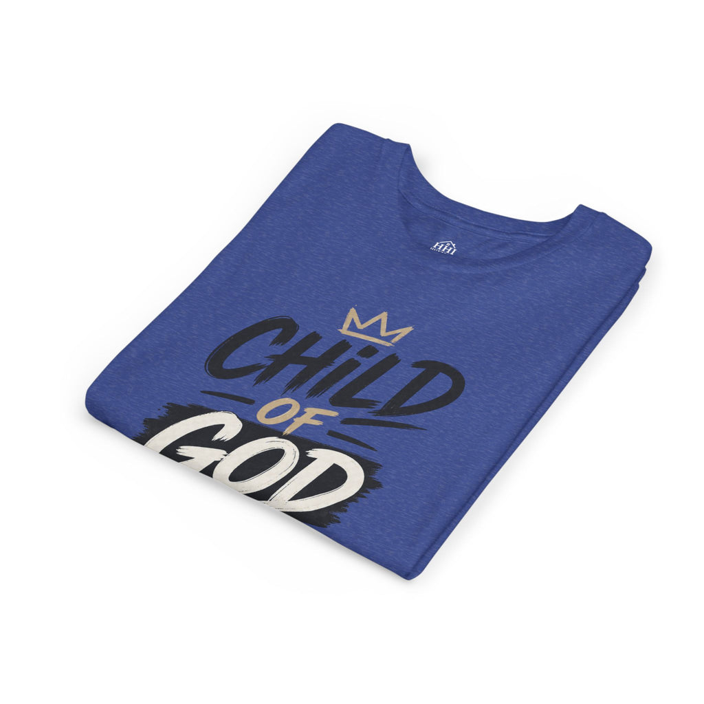 Child of God Youth Tee — Christian Kids Short Sleeve Shirt (faith, baptism, Sunday School)