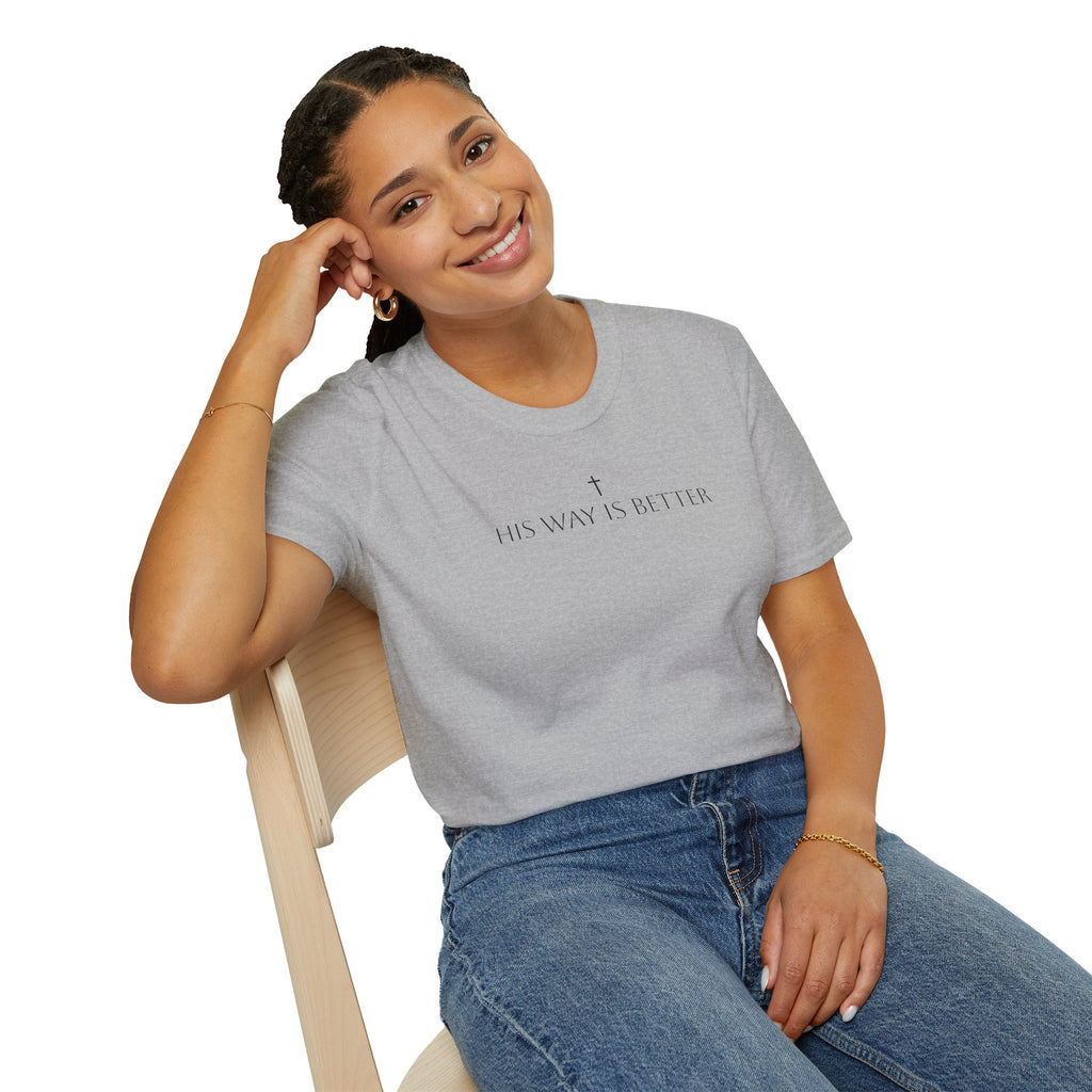 His Way Is Better T-Shirt — Minimal Cross Christian Tee
